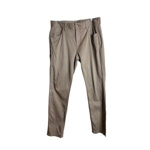 Rhone Commuter Pants Mens Slim Stretch 5-Pocket 34 Khaki Tan Preppy Academia